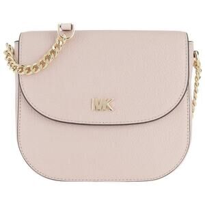 MICHAEL KORS Women's Mott Pale Pink Leather Half-Dome Crossbody Bag